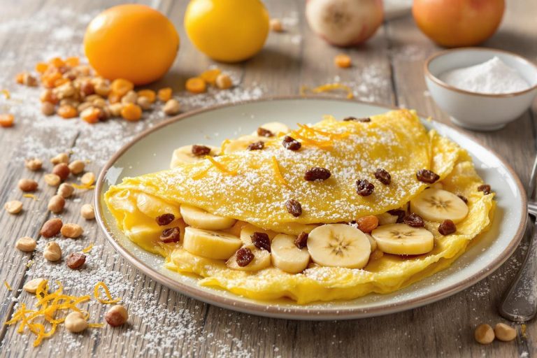 Moelleuse et ensoleillée, cette omelette sucrée aux fruits du placard express qui change des goûters.jpg