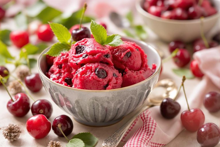 Sorbet cerise griotte : un délice express et frais en 5 minutes, le goût authentique du fruit sans sorbetière.jpg