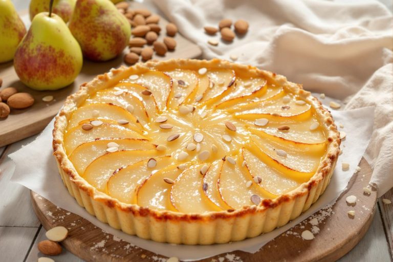 “Chaque fois que je la fais, mes invités veulent la recette” : la tarte amandine aux poires prête en 15 minutes.jpg