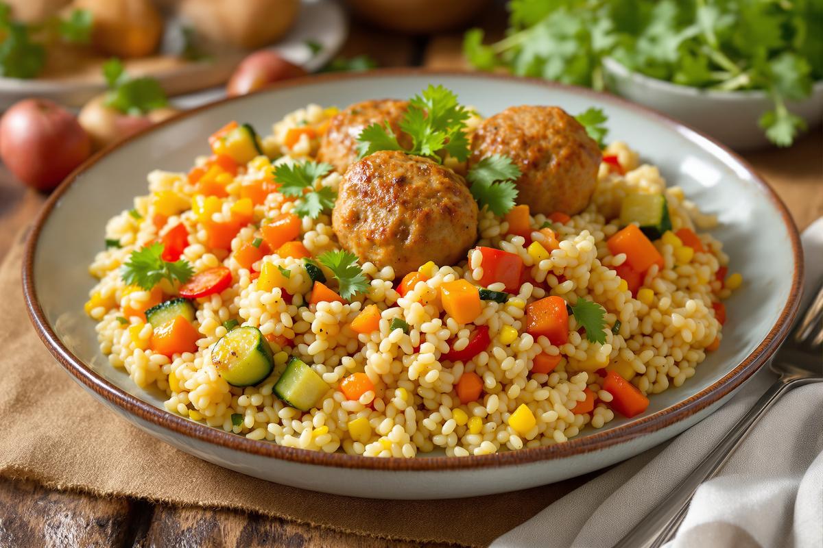 Couscous de légumes et boulettes de poulet de Cyril Lignac.jpg