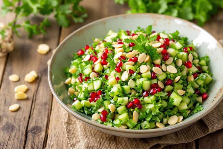 Taboulé vert aux amandes et raisins blancs de Cyril Lignac.jpg