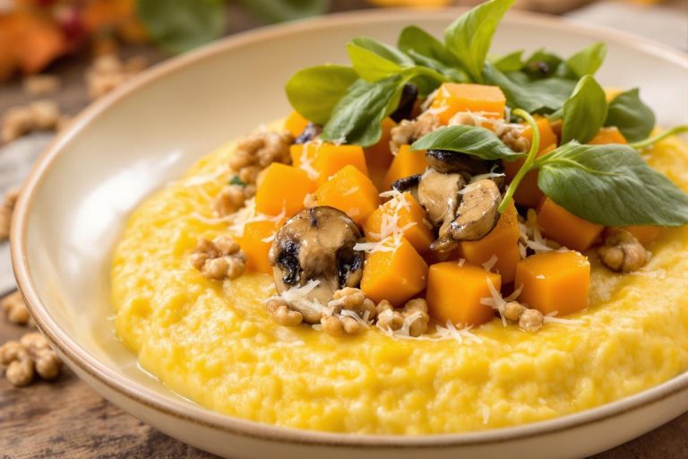 Plat réconfortant par temps pluvieux : Polenta d'automne à la courge butternut et champignons.jpg
